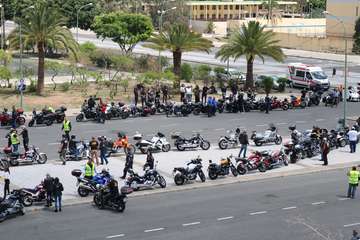 Los moteros recuerdan en Jinámar a sus compañeros fallecidos en al carretera (Foto TA)